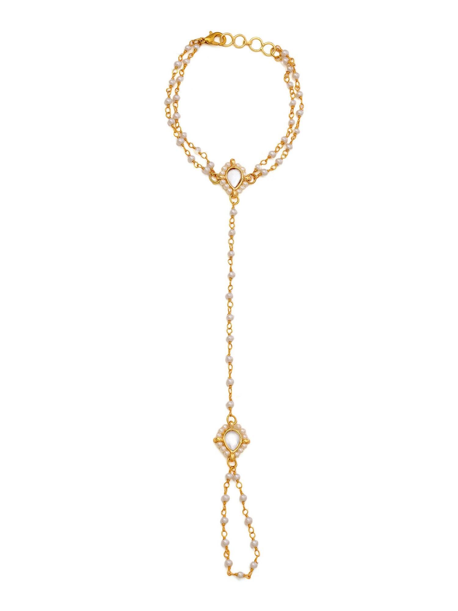 Ruby Raang Gold Kundan Haath Phool - Distacart