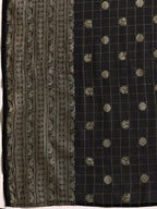 Ahalyaa Women's Traditional Semi Stitch Saree - Black