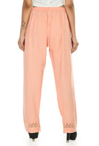 Mominos Fashion Moeza Reyon Cotton Peach Color Straight Palazzo