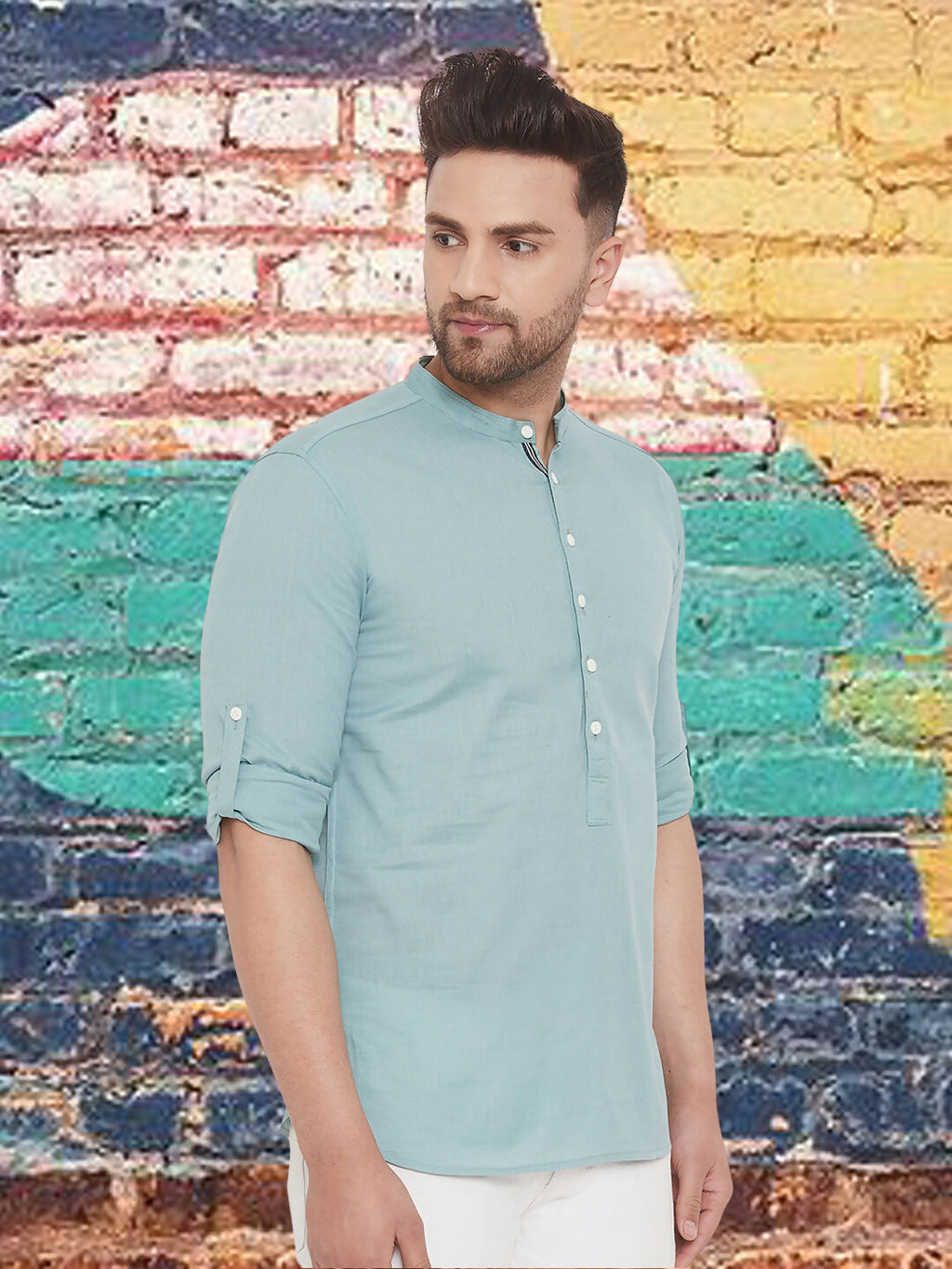 Even Apparels Men's Pure Cotton Green Kurta