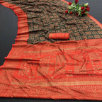 Vamika Red Printed Art Silk Saree