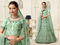 Sea Green Net Fancy Zari Embroidered work Lehenga Choli with Dupatta - Heer
