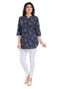 Snehal Creations Ethnic Galore Blue Short Tunic Top for Women - Distacart