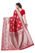 Vamika Banarasi Jacquard Weaving Red Sarees