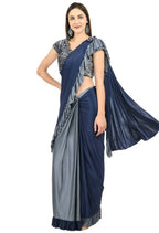 Mominos Fashion All Season Wear Gray And Blue Ruffled 