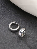 NVR Men's Silver-Plated Stainless Steel Hoop Earrings - Distacart