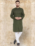 Even Apparels Pure Cotton Green Kurta - Green