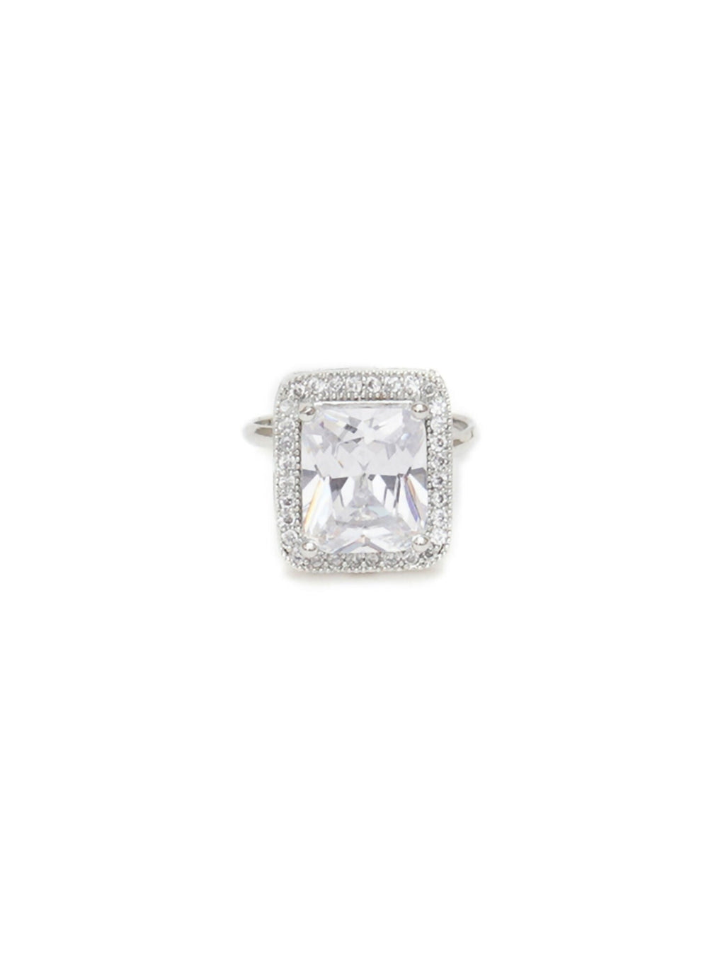 white stone ring (silver) - Ruby Raang