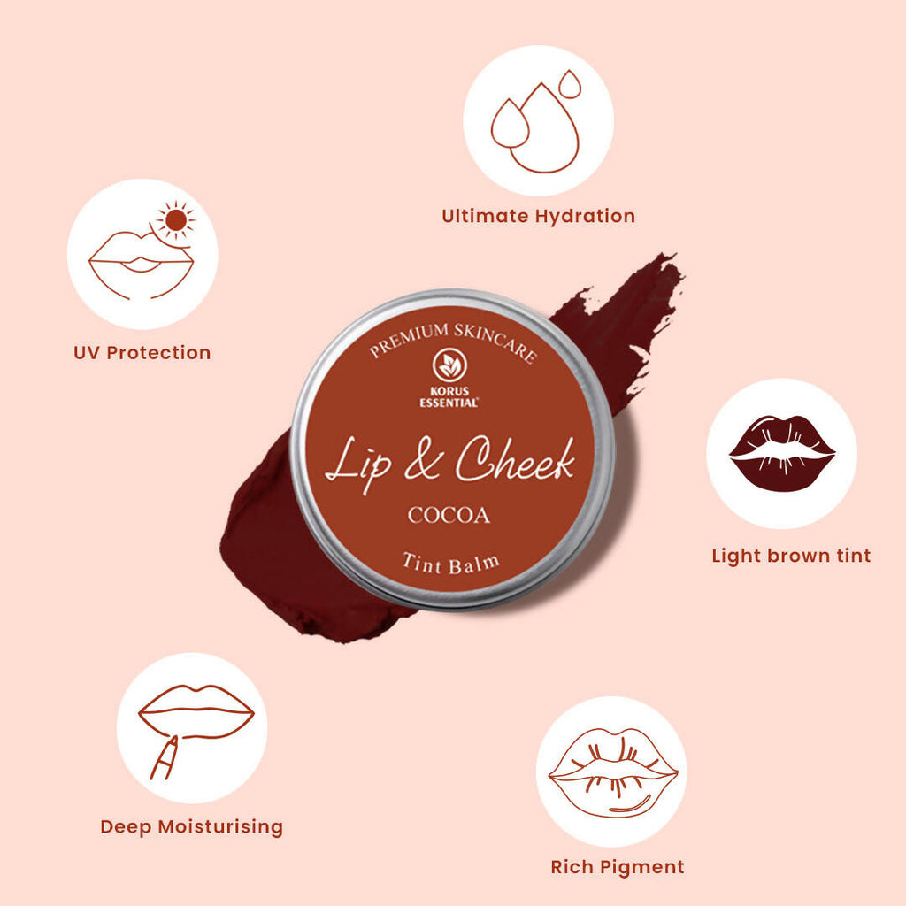 Korus Essential Cocoa Lip & Cheek Tint Balm - Distacart