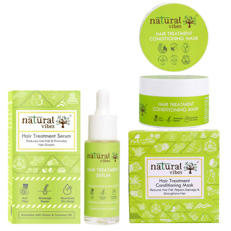 Natural Vibes Hair Treatment Serum & Conditioning Mask Combo