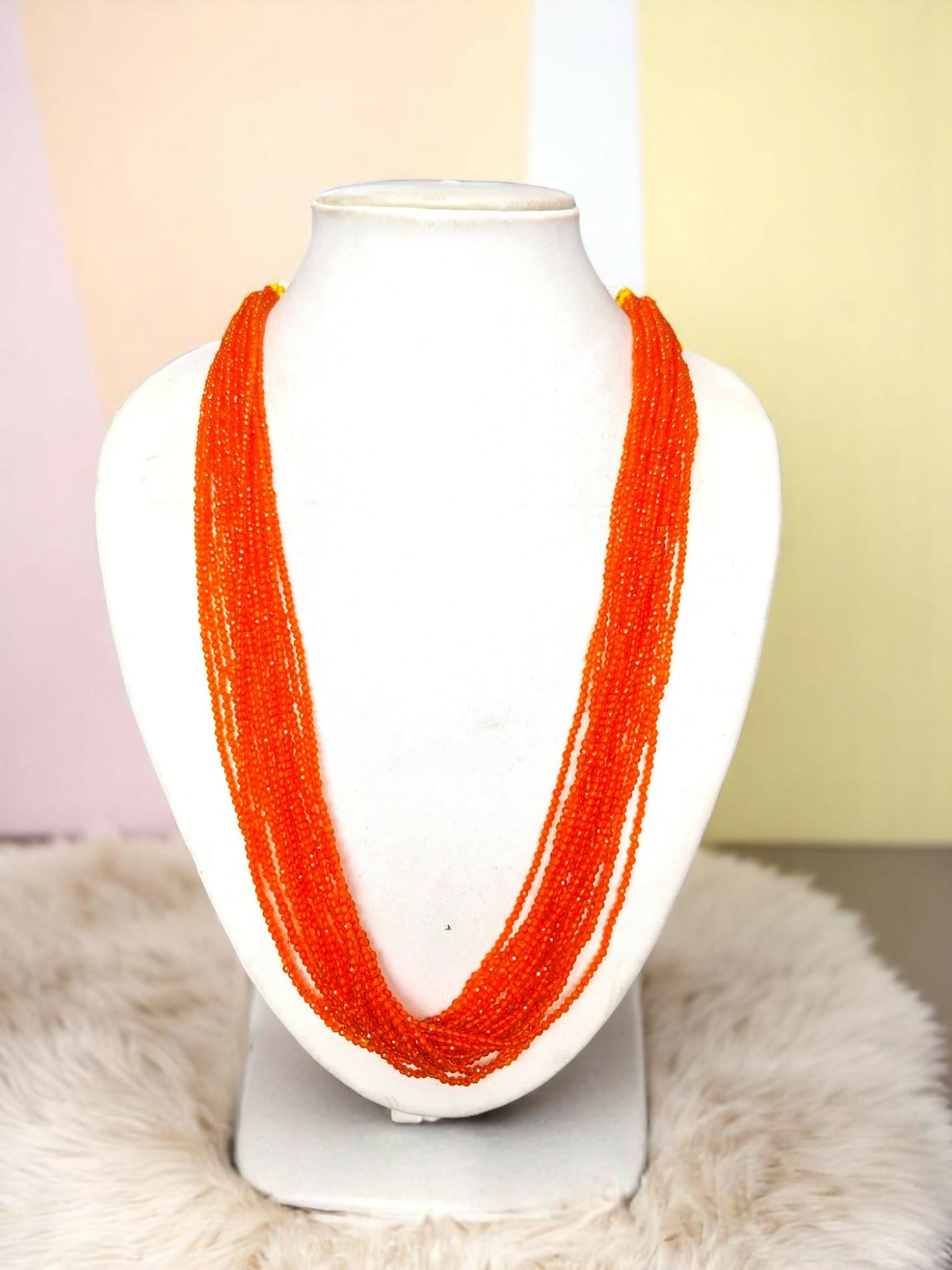 Inhanns Crystal Beads Luxe Edition – Multi-Layered Necklace - Orange