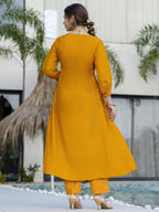 The52 Women's Beautiful Cotton Fabric Thread Work Straight Kurta Pant and Dupatta Set - Distacart