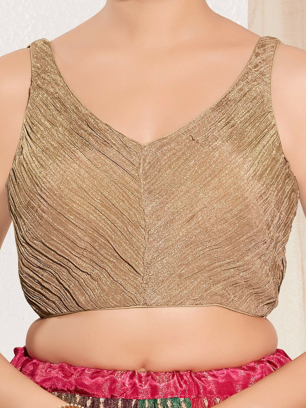 Joban Fashion Wood Tissue Padded Blouse With Sweetheart Neck Sleeveless - Distacart