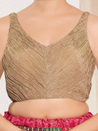 Joban Fashion Wood Tissue Padded Blouse With Sweetheart Neck Sleeveless - Distacart