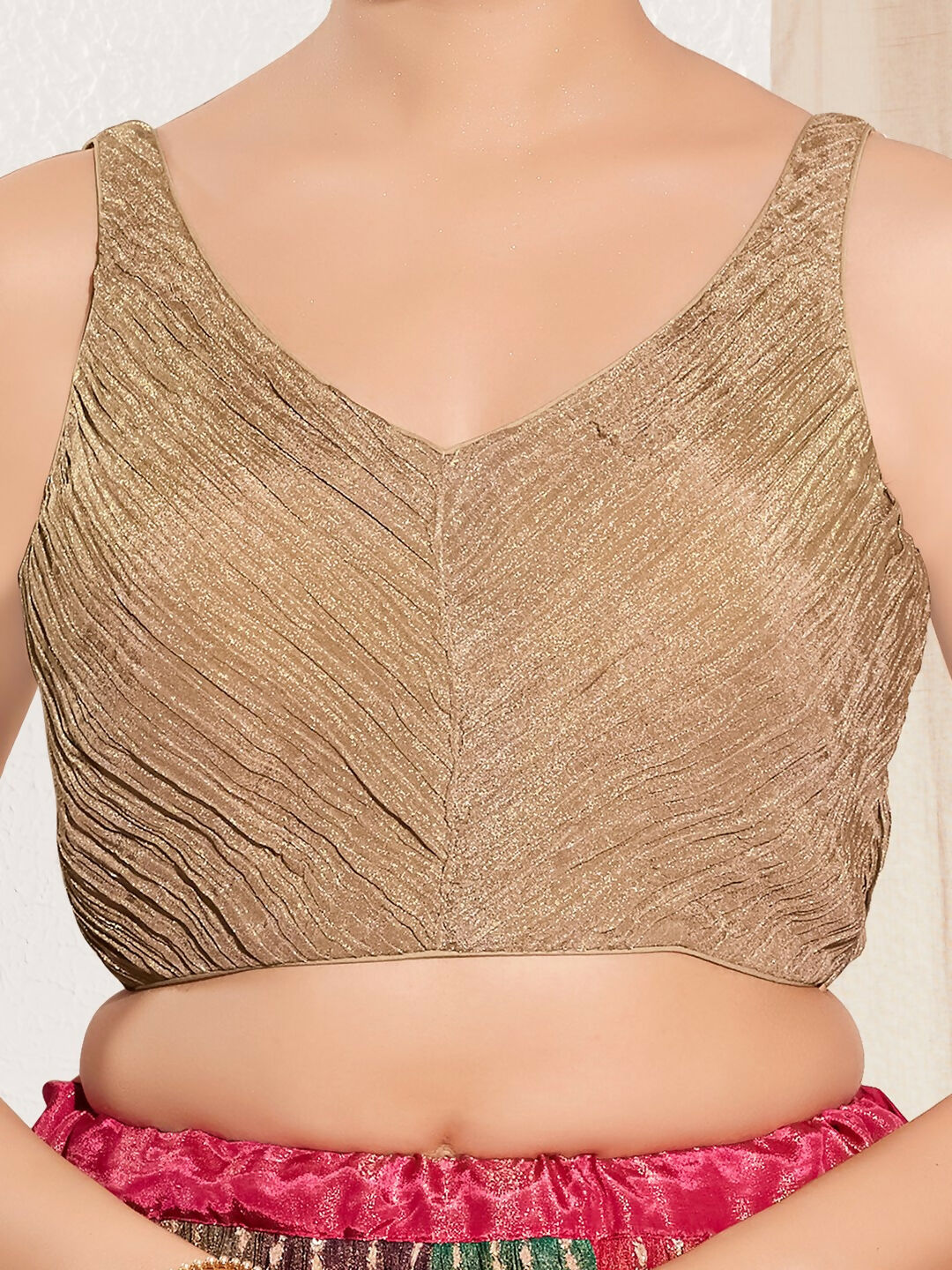 Joban Fashion Wood Tissue Padded Blouse With Sweetheart Neck Sleeveless - Distacart