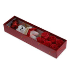Tied Ribbons Rose Flower Artificial With Teddy - Valentines Day Gift Box