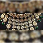 Jewel City Kundan Choker Necklace Set with Maang Tikka & Jhumka Earrings - Traditional Indian Bridal Jewelry Collection Gold-Plated