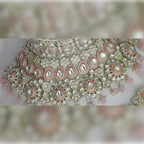 Jewel City Luxurious Rose Quartz Kundan Bridal Set - Complete Semi Wedding Jewelry Collection with Pearl Embellishments - Distacart