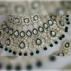 Jewel City Luxurious Green Kundan Bridal Set - Complete Semi Wedding Jewelry Collection with Pearl Embellishments