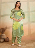 Prazu Fashion Mahendi Green Printed Cotton Reyon Kurta Pant Set - Distacart
