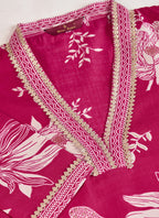 Prazu Fashion Pink Printed Cotton Blend Kurta Pant Set - Distacart