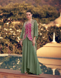 Aarshi Fashions Pink Chinon Wedding Gowns