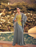 Aarshi Fashions Yellow Chinon Wedding Gowns