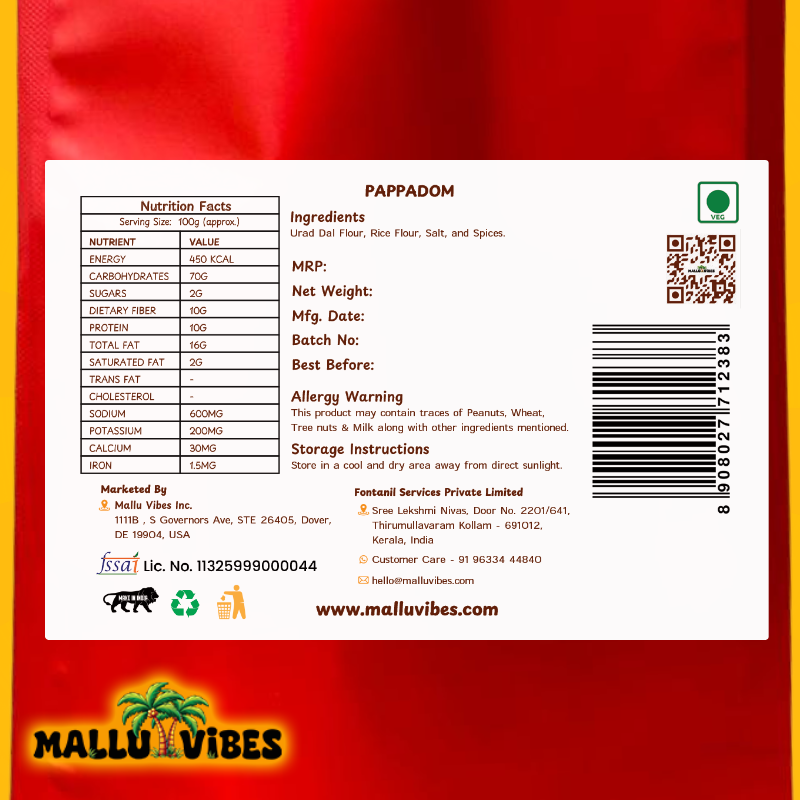 Mallu Vibes Pappadom - Distacart