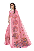 Vamika Linen Satin Border Peach Bollywood Style Saree