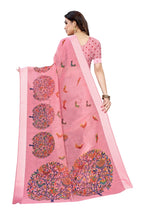 Vamika Linen Satin Border Peach Bollywood Style Saree