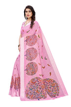 Vamika Linen Satin Border Pink Bollywood Style Saree