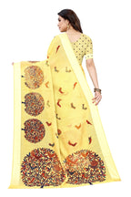 Vamika Linen Satin Border Yellow Bollywood Style Saree - Distacart