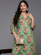 Ahalyaa Women's Traditional wear Kurta Set - Green