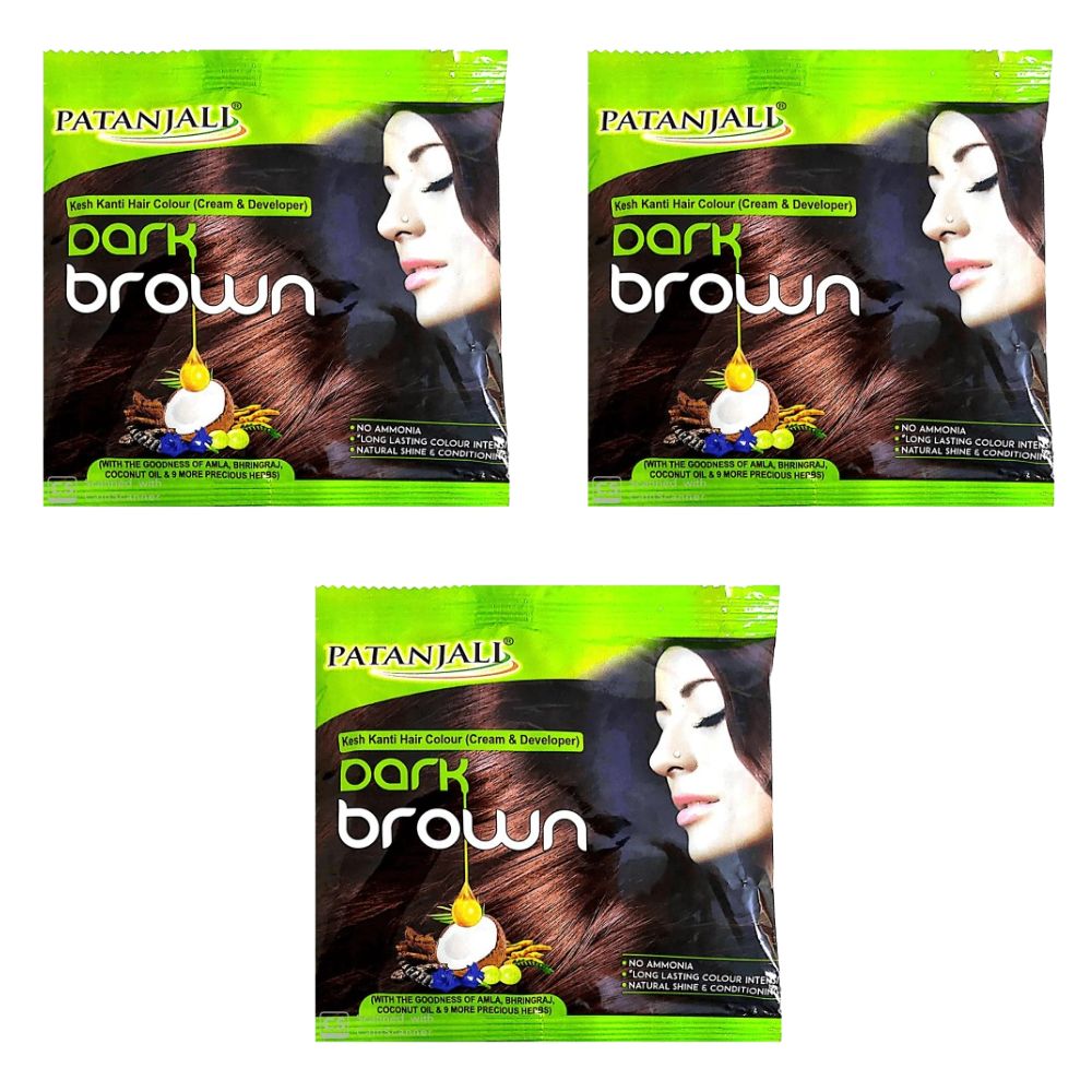 Patanjali Kesh Kanti Hair Colour (Cream & Developer) - Dark Brown - Distacart