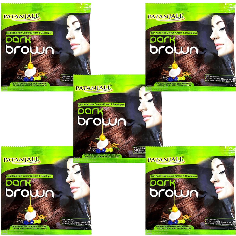 Patanjali Kesh Kanti Hair Colour (Cream & Developer) - Dark Brown - Distacart