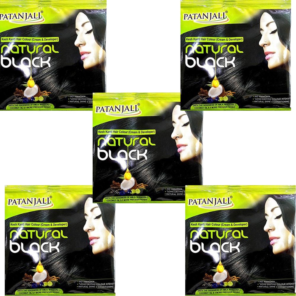 Patanjali Kesh Kanti Hair Colour (Cream & Developer) - Natural Black - Distacart