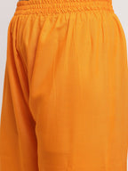 Rudra Bazaar Orange Anarkali Lace Work Kurta with Pyjamas & Dupatta - Distacart