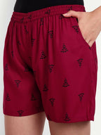 Alvano Printed Red Boxer Shorts