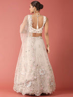 House of Panchhi Grey Net Sequinse Work Lehenga & Blouse, Dupatta