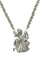 Mominos Fashion Johar Kamal Oxidised Silver-Plated Brass Finish Radha Kishan Long Necklace For Women - Distacart