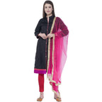 A R SILK Magenta Color Net Moti Dupattas and Chunnis