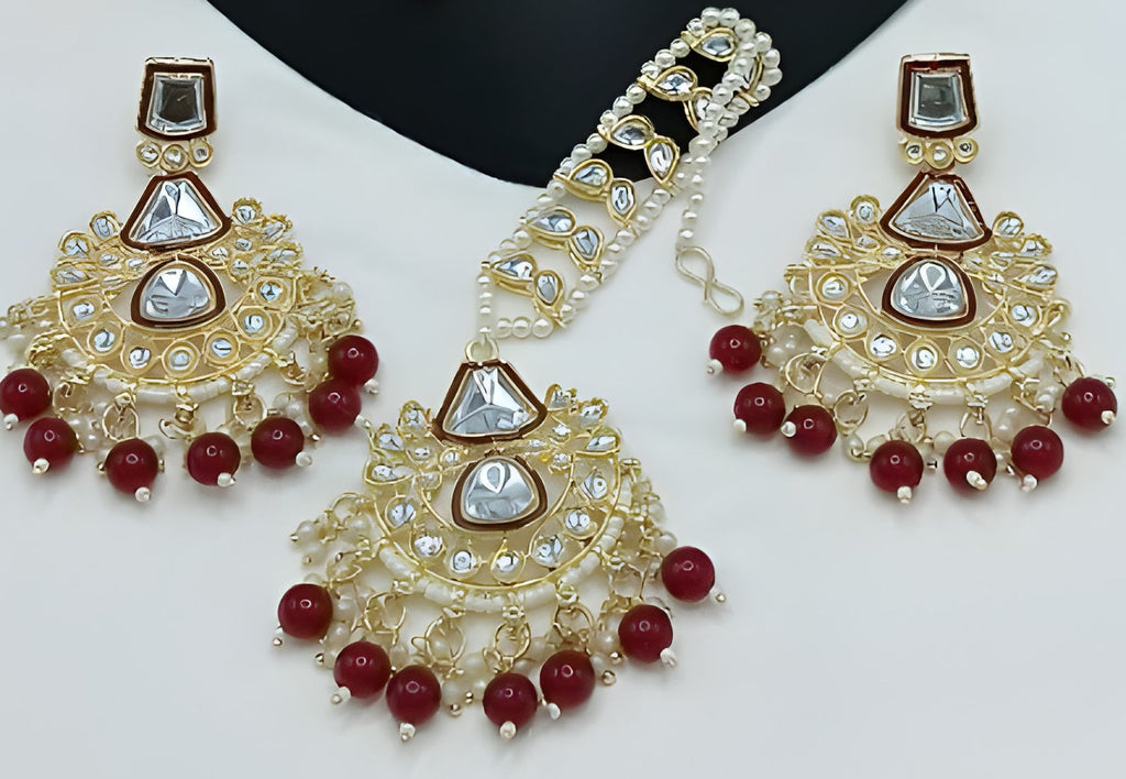 Jewel City Kundan Choker Set with Pearl Tassels - Premium Glass Cut Stone Wedding Collection