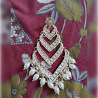Jewel City Elegant Layered Kundan Pearl Earrings - Handcrafted Multi-Tier Chandbali Jhumkas - Bridal Wedding Statement Jewelry - Distacart