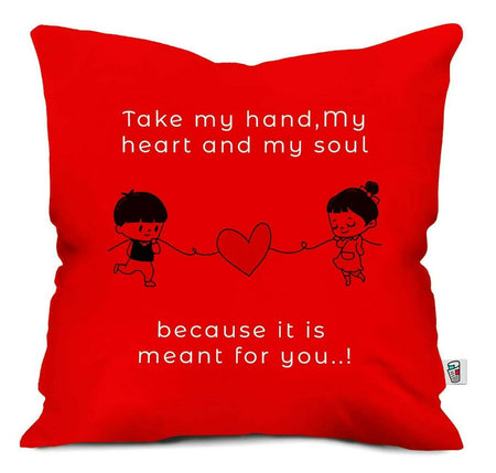 Paperholic Creations Take My Heart Printed Valentine Printed Cushion Cover