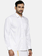 Ramraj Cotton Mens Full Sleeve White Shirt Plus Size