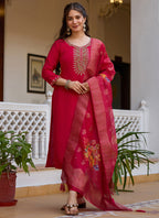 Vegaa Fashion Red Viscose Silk Beads Work Desginer Suit - Distacart