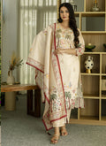 Vegaa Fashion Cream Viscose Silk Beads Work Desginer Suit - Distacart