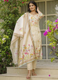 Vegaa Fashion Cream Viscose Silk Beads Work Desginer Suit - Distacart