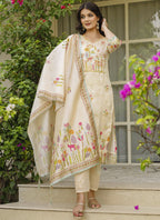 Vegaa Fashion Cream Viscose Silk Beads Work Desginer Suit - Distacart