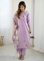 Vegaa Fashion Lavender Viscose Silk Beads Work Desginer Suit - Distacart